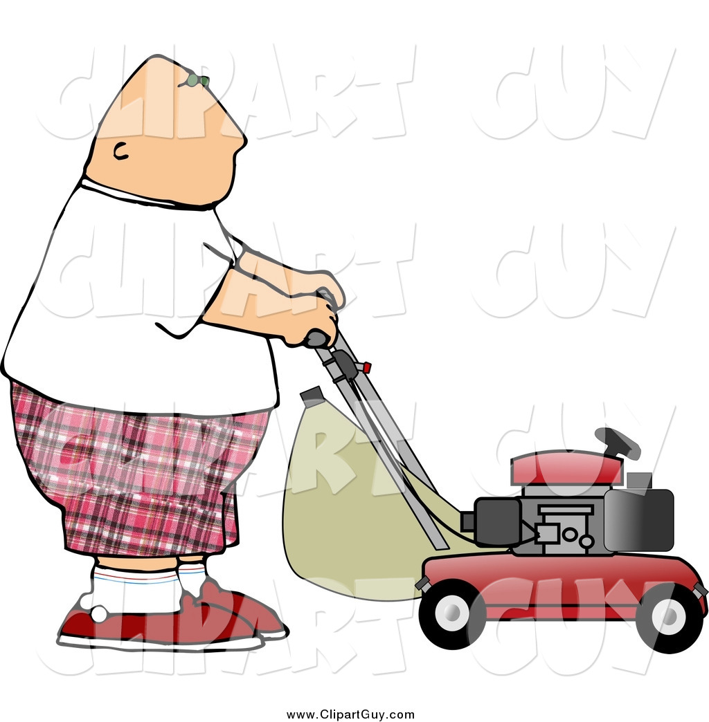 clipart man mowing lawn - photo #9
