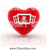 Clip Art of a 3d White Person in a Heart House by BNP Design Studio