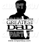 Clip Art of a Black and White Greatest Dad Sign and Man by BNP Design Studio