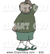 Clip Art of a Black Male Tourist Looking up at Something by Djart