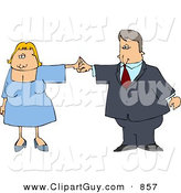 Clip Art of a Business Couple Dancing Together on White by Djart
