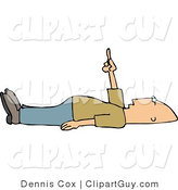 Clip Art of a Caucasian Male Stargazer Pointing out Stars in the Night Sky by Djart