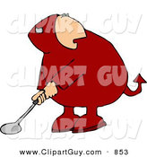 Clip Art of a Devil Playing Golf Game on White by Djart