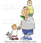Clip Art of a Father Taking His Boys out Today by Djart
