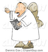 Clip Art of a Male Angel Reading from the Good Book by Djart