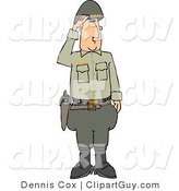 Clip Art of a Military 5 Star General Saluting Another Officer by Djart