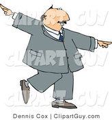 Clip Art of a Successful, Happy Businessman Dancing While Celebrating by Djart