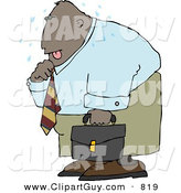 Clip Art of a Tired Ethnic Businessman Sweating from the Summer Heat by Djart