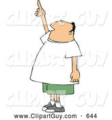Clip Art of AAverage Man Pointing at Something up in the Sky by Djart