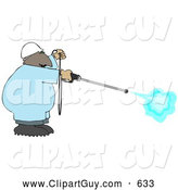 Clip Art of AFriendly African American Man Using a High Powered Water Pressure Washer by Djart