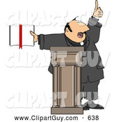 Clip Art of AReligious Man Preaching from the Bible, on White by Djart