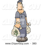 Clip Art of ARich Man Carrying Money Bags by Djart