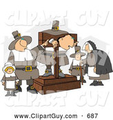 Clip Art of AThe Pilgrim Pillory and Observers by Djart