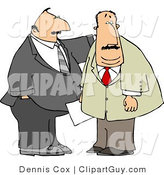 Clip Art of Business Partners Standing Together, One Clapping the Other on the Back by Djart