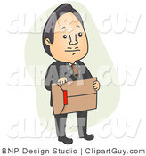 Vector Clip Art of an Asian Businessman Carrying an Envelope - Royalty Free by BNP Design Studio