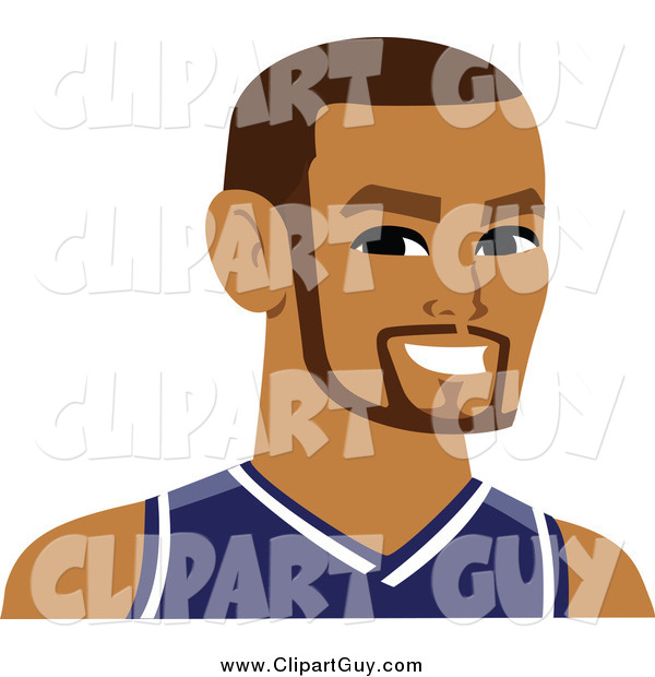Clip Art of a Handsome Male Avatar Wearing a Jersey