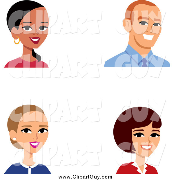 Clip Art of Male and Female Business Avatars