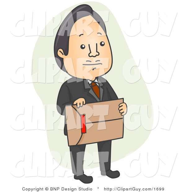 Vector Clip Art of an Asian Businessman Carrying an Envelope - Royalty Free