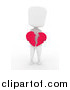 Clip Art of a 3d White Person Holding a Broken Heart by BNP Design Studio