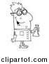 Clip Art of a Black and White Happy Male Scientist by Hit Toon