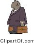 Clip Art of a Black Businessman Traveling with a Couple Briefcases by Djart