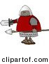 Clip Art of a Black Roman Soldier Armed with a Spear and Sword by Djart