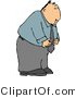 Clip Art of a Business Man with an Upset Stomach Holding His Belly by Djart