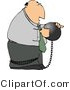 Clip Art of a Businessman Criminal Wearing a Ball and Chain and Looking at the Ball by Djart
