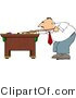 Clip Art of a Businessman Playing a Game of Pool After Work by Djart