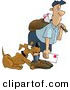 Clip Art of a Dog Attacking the Unimpressed Mailman by Djart