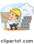 Clip Art of a Engineer Pointing on a Construction Job Site by BNP Design Studio