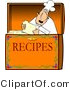 Clip Art of a Food Recipe Box with a Caucasian Chef by Djart