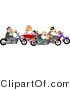 Clip Art of a Gang of Biker Men and Woman Riding Motorcycles Together As a Group by Djart