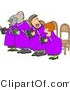Clip Art of a Group of Four Men and Women in a Church Chorus Singing from a Bible Books by Djart