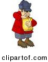 Clip Art of a Hungry Woodsman Eating Popcorn from a Bag by Djart