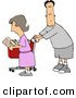 Clip Art of a Husband and Wife Grocery Shopping TogetherHusband and Wife Grocery Shopping Together by Djart