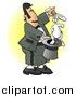 Clip Art of a Magician Doing the Rabbit and Hat Trick by Djart