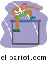 Clip Art of a Man Leaping a Hurdle on a Track by Prawny