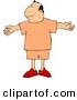 Clip Art of a Middle Aged Man Wearing Pajamas, with His Arms Open for a Hug by Djart