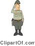 Clip Art of a Military 5 Star General Saluting Another Officer by Djart