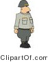 Clip Art of a Military 5 Star General Standing at Attention by Djart
