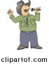 Clip Art of a Muscial Cowboy Singing Country Music by Djart