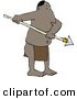 Clip Art of a Native African Man Holding a Sharp Pointed Spear by Djart