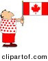 Clip Art of a Patriotic Caucasian Canadian Man Holding a Canadian Flag by Djart