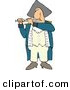 Clip Art of a Revolutionary War Flutist Playing a Flute and Looking Forward by Djart