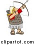 Clip Art of a Roman Army Soldier Shooting a Bow and Arrow Upwards by Djart
