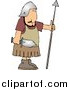 Clip Art of a Roman Army Soldier with a Sword and Spear by Djart