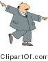Clip Art of a Successful, Happy Businessman Dancing While Celebrating by Djart