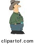 Clip Art of a White Cowboy Standing and Waiting with Hands in Pants Pockets by Djart
