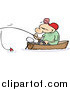 Clip Art of a White Guy Fishing in a Boat by Gnurf